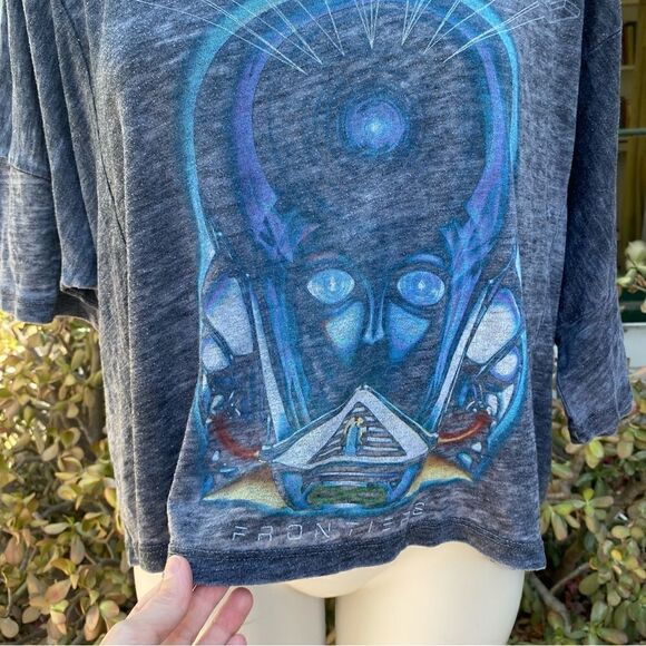 CHASER BRAND STRETCH JOURNEY VINTAGE BAND TEE DISTRESS OVERSIZED T-SHIRT TOP XS - Picture 3 of 6